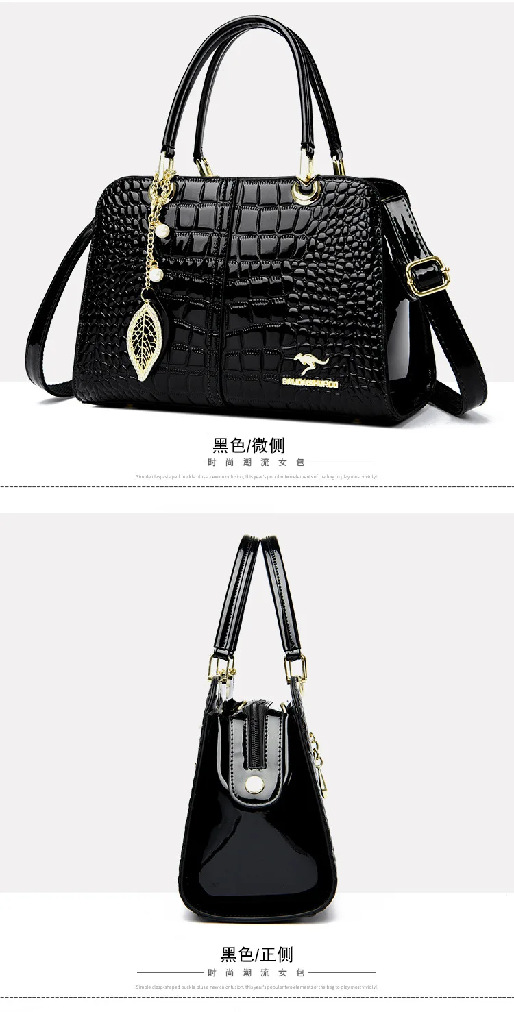 Large Capacity Shoulder Bag Handbag Grain Fashion Bags for Ladies Girls Bucket Type Luxury Handbags for Women