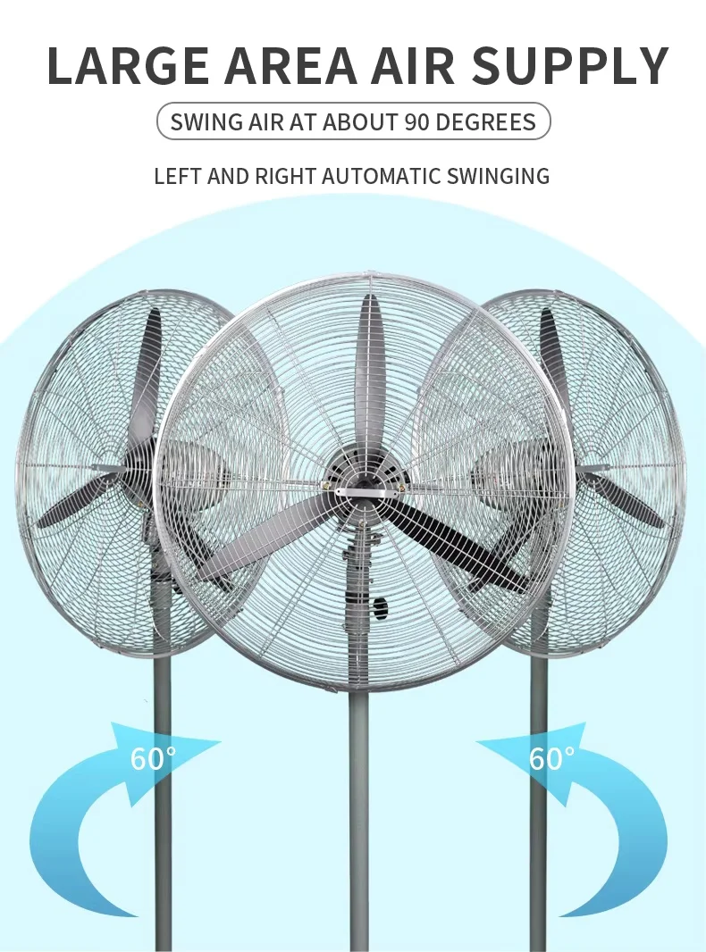 Industrial Stand Fan, 90-160, Metal - detail 16
