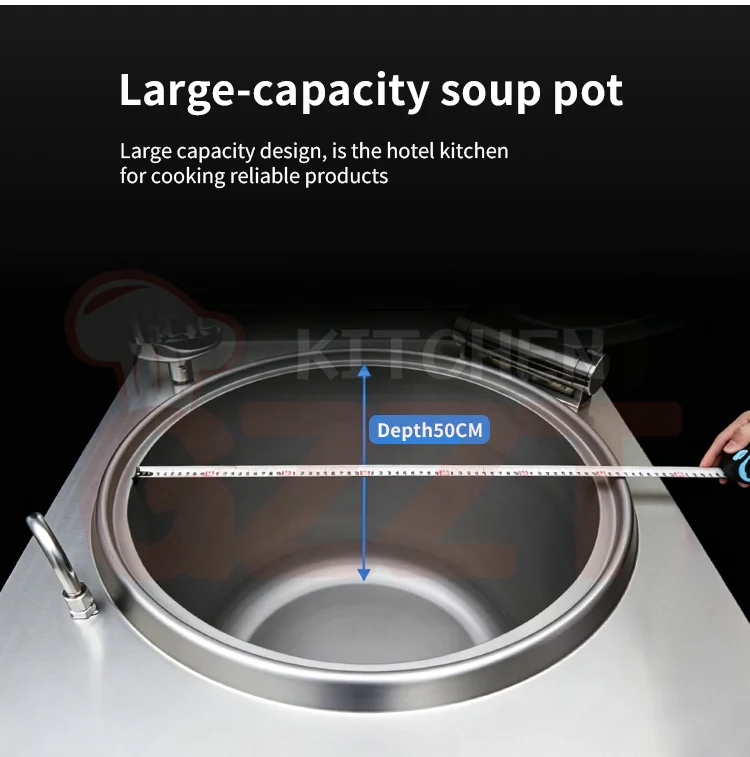 Electric Gas Powered Double-layer Insulation Boiling Pot Commercial Big Stainless Steel Large Cooking Pots Braising Pot