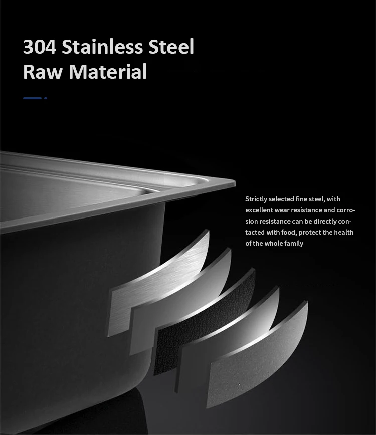 New Black Nanometer Handmade Raindance 304 Stainless Steel Above Mount Waterfall Faucet Farmhouse Kitchen Sinks