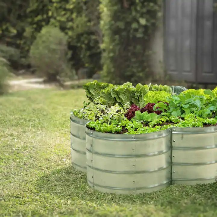 Clover Shaped Planter Box Kit Powder Coated Finish for Home Outdoor  Gardening & Flower Pot Display