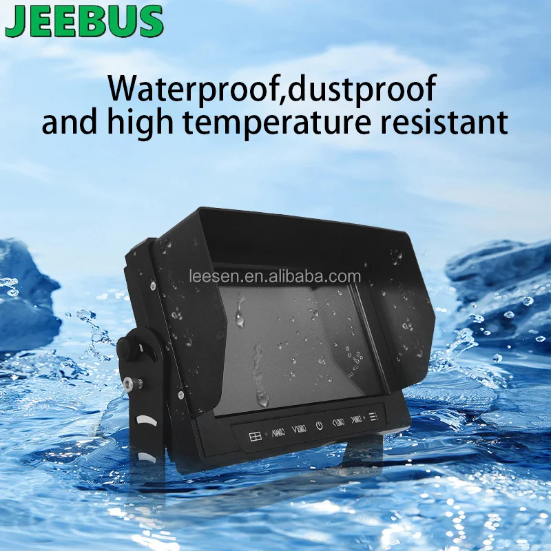 1080P 4 Channel Waterproof DVR Bus CCTV Camera  Kit 24V HD Night Vision Truck Reverse Camera Monitor