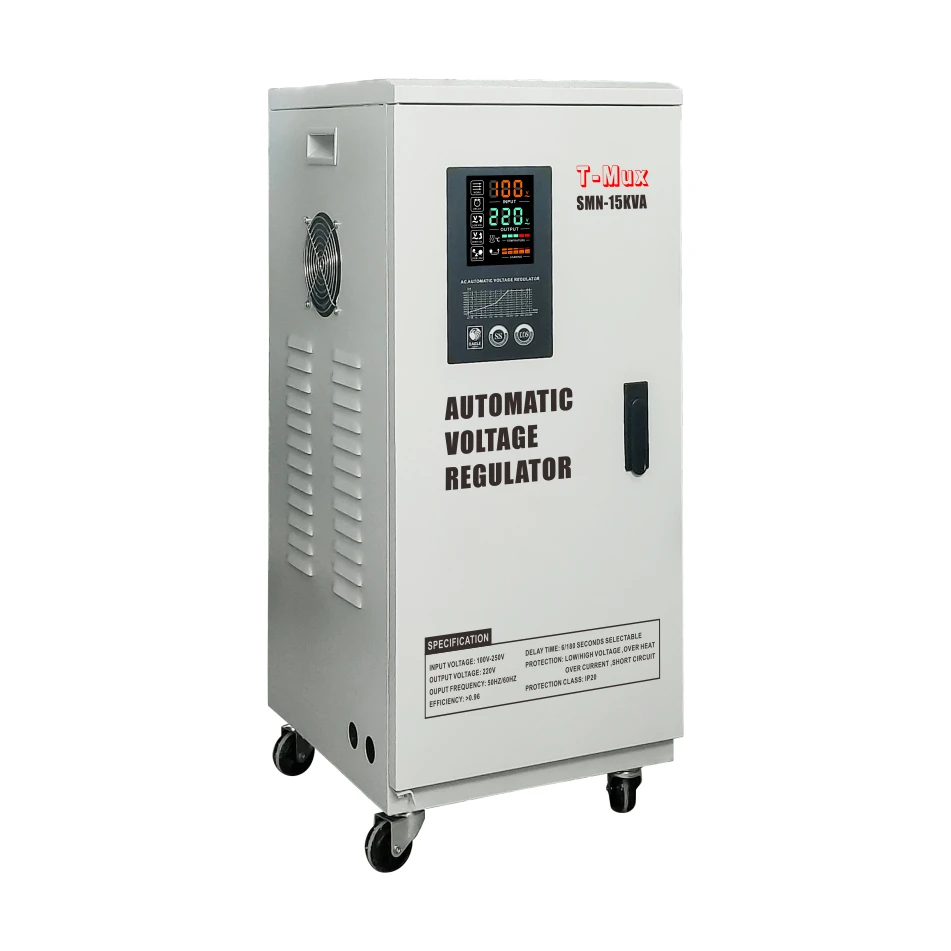 Svc-15kva Ac Voltage Stabilizer Regulator Servo Motor Type Avr Digital Display SMN-15KVA