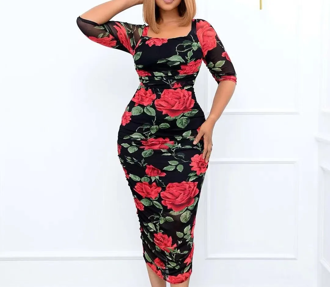 mid calf bodycon dress