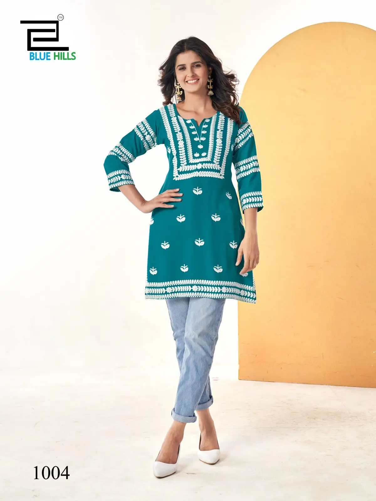 Attractive Design 14 kg Rayon Kurti and Jeans for Office and Regular Wear Ladies Kurtis Available at Wholesale Supplier