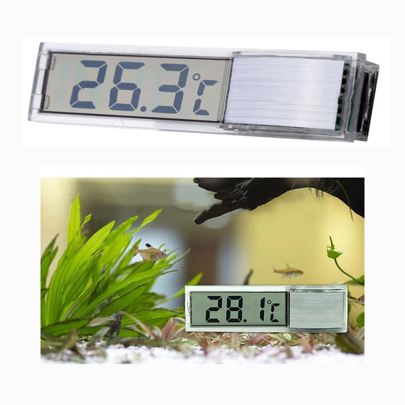 LCD 3D Crystal Digital Electronic Aquarium Thermometer Fish Tank Temp Meter