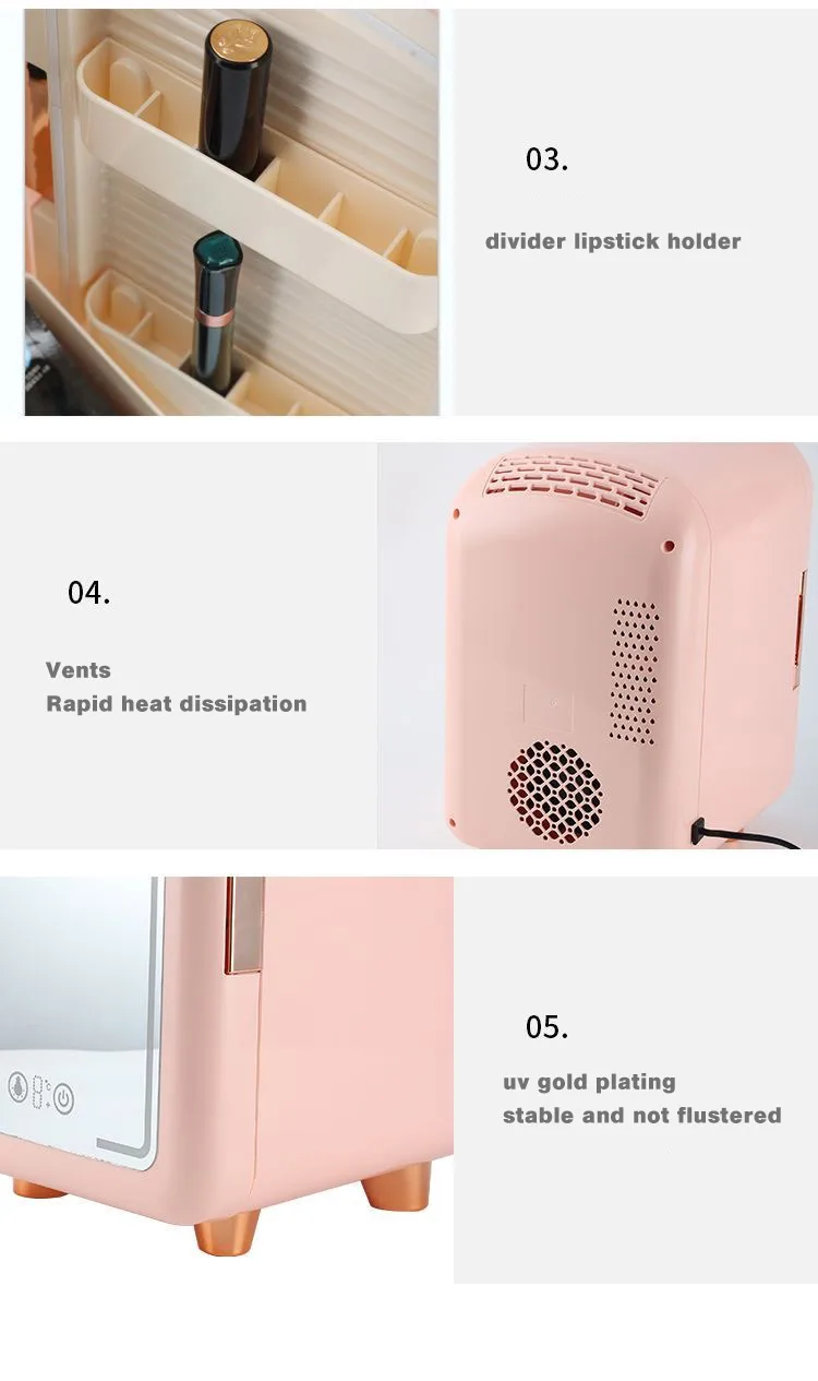 Customized Cheap 7l Small Skincare Cosmetic Pink Fridge Makeup Mini