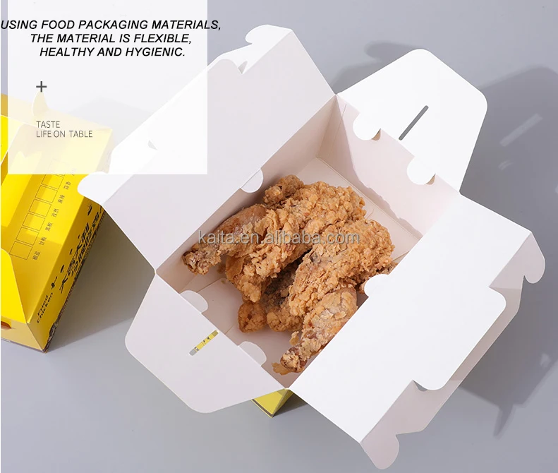 Customized Take Away Food Grade Paper To Go French Fried Chicken Box