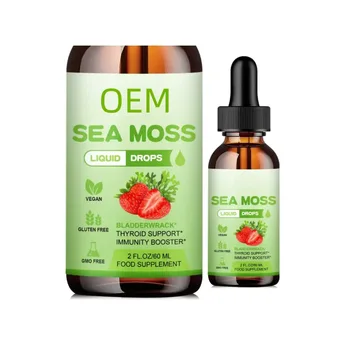 OEM Sea Moss Liquid Drops Organic Irish Sea Moss Burdock Root Supplement Immune Support Joint Thyroid Support Sea Moss Drop