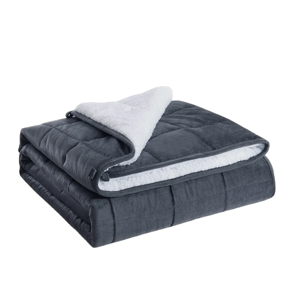 Luxurious Sherpa Fleece Weighted Blanket with Glass Beads OEM