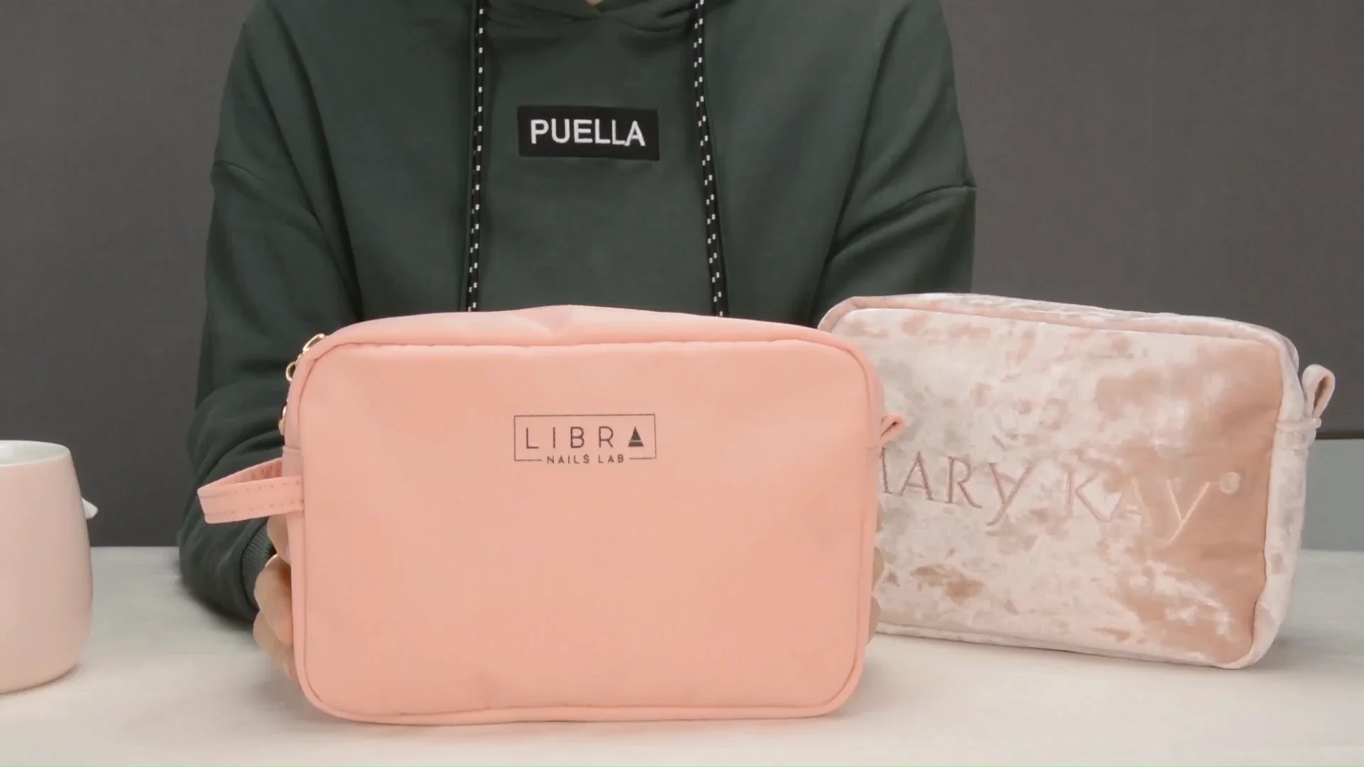 Pink Makeup Pouch,Nylon Cosmetic Bag 