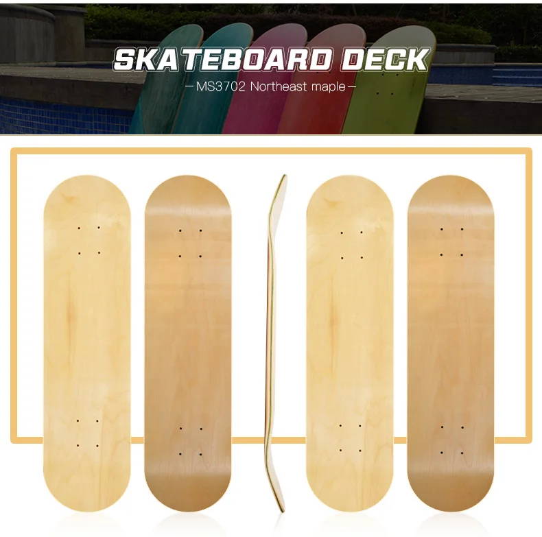 Wholesale Blank 31 * 8 Inch Deep Concave 7 Ply Maple Bulk Custom