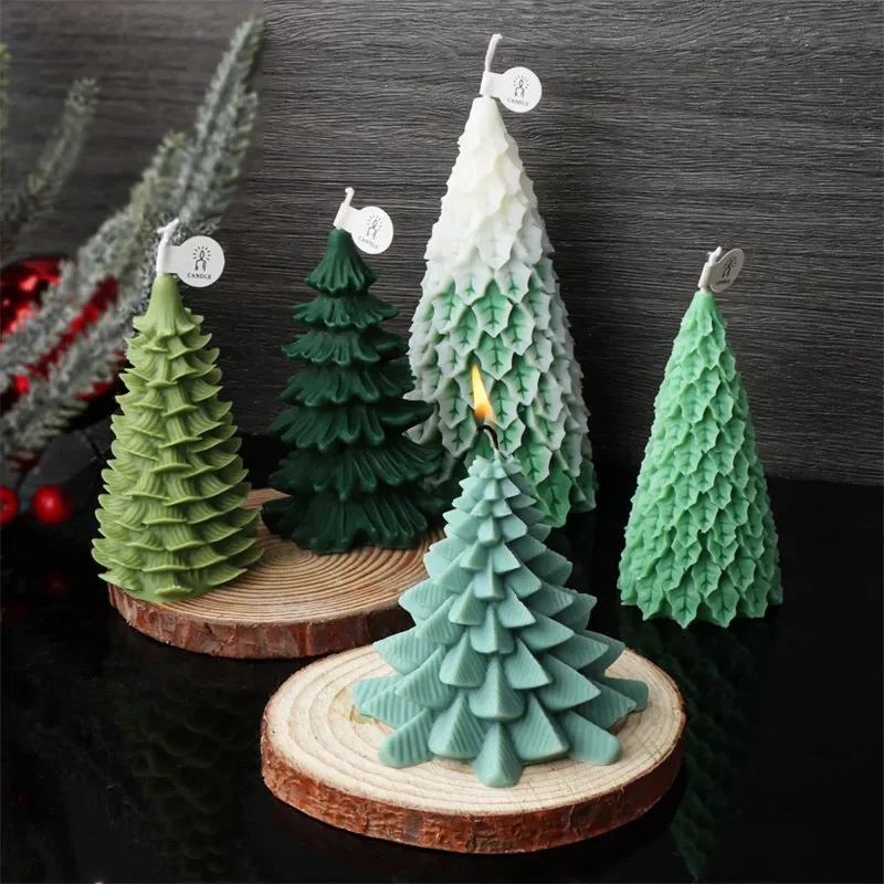 Christmas Tree Series Cedar Silicone Candle Mold Eco-friendly Reusable DIY Fragrance Modern Simple Style Decorative details