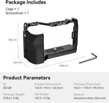 SmallRig Full Cage With Silicone Side Handle for Sony A7C, Comes With Locating Holes for ARRI, Quick Release Plate for Arca and detail image