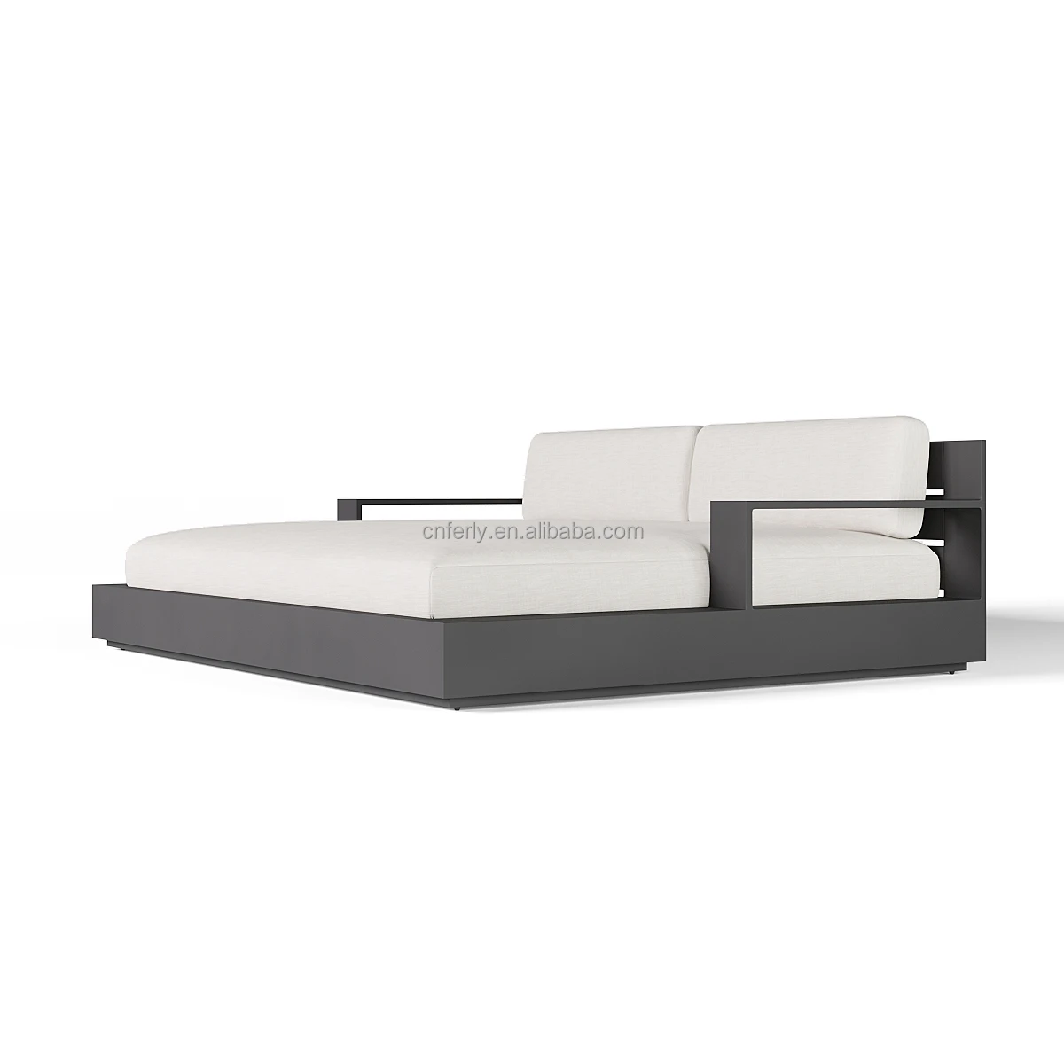 Luxurious New Outdoor Aluminum Sectional Black and White Pool Daybed Versatile Use for Garden Patio Hotels and Villas
