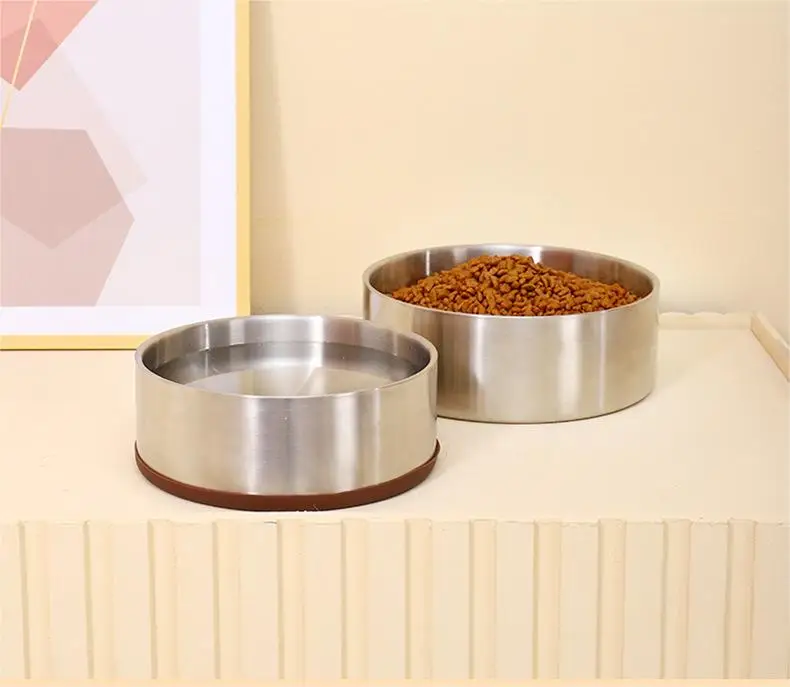 304 Stainless Steel Double Dog Bowl Big Capacity Anti Break Dog Water Bowl Dog Food Bowl
