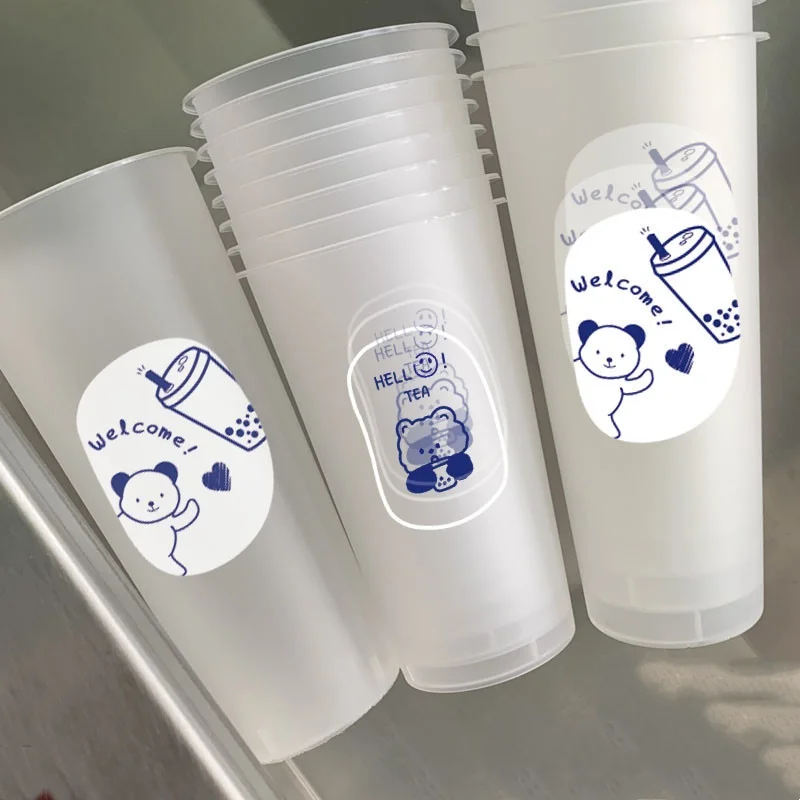 Wholesale plastic cup bubble tea smoothie coffee takeaway cup PP hard ...