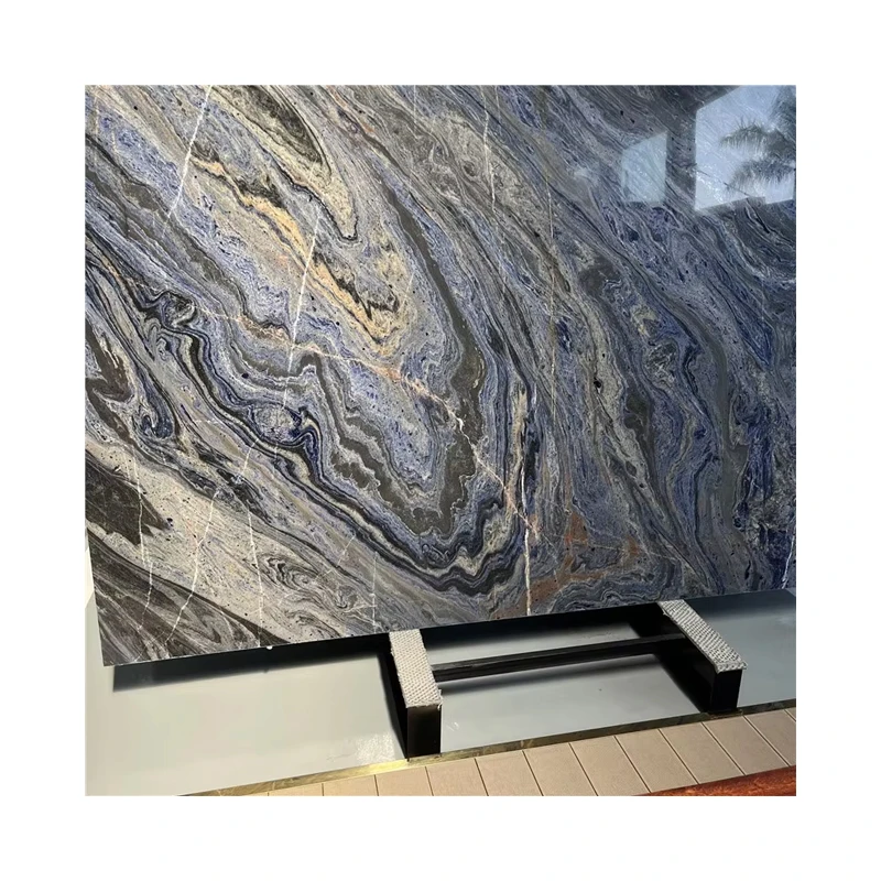 Бразилиялык табигый кварцит плита, жылтырлатылган «Ван Гог: Жылдыздуу түн» мрамору, кухнянын стенасы, ванна бөлмөсүнүн столунун жогорку бети, гранит продуктунга окшош