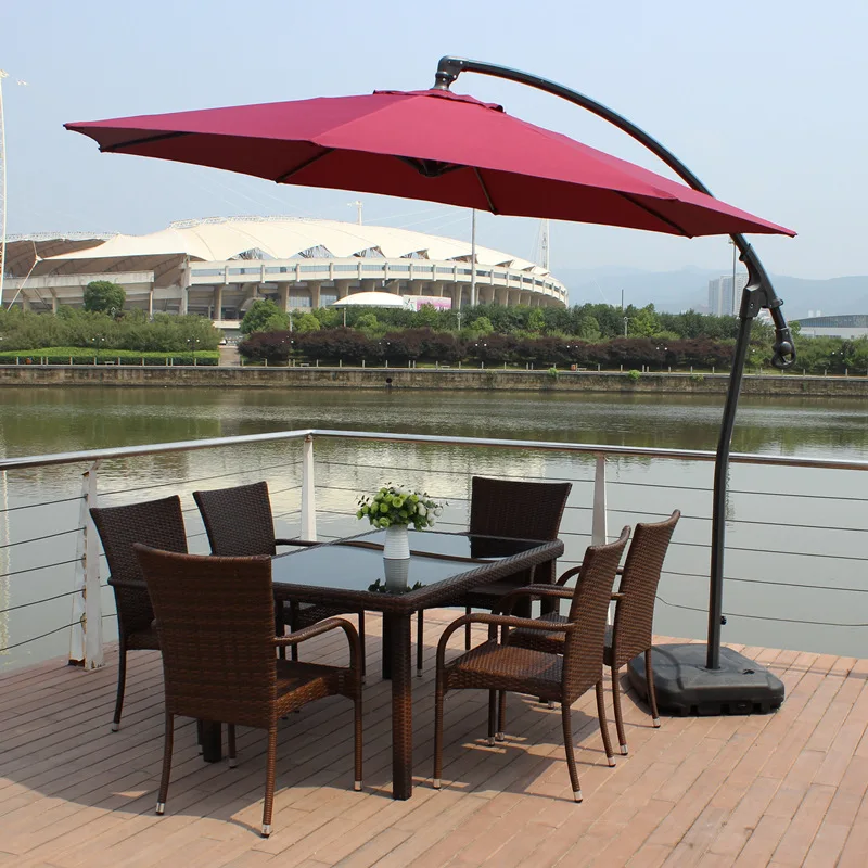 Heavy Duty Side Pole Cantilever Pagoda Fancy Garden Parasol Outdoor ...