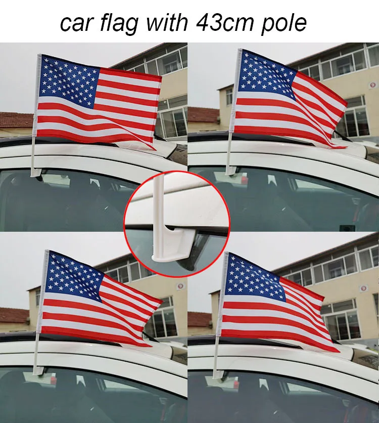 Customized Design Double-sided Car Window Flag Frame Mini National Flag ...