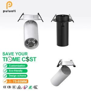 Modern High-quality Aluminum Recessed Spotlight, 360° Adjustable Angle, 75-85mm Diameter, Ideal for Home and Commercial Lighting