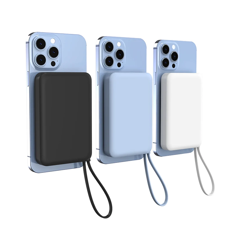 New Design 10000mAh Fast Charging Magnetic Wireless Battery Pack Portable Power Bank With Cable Type C