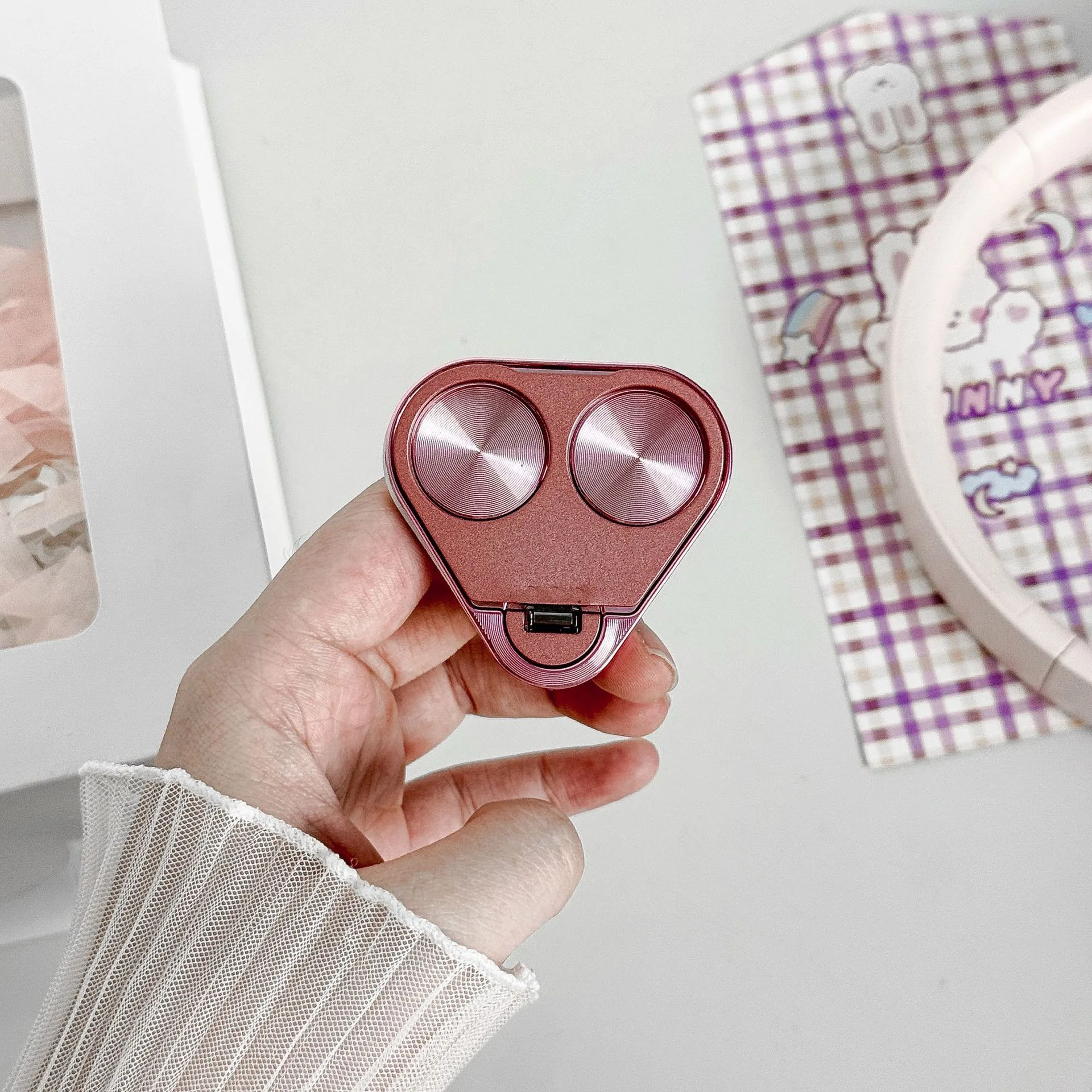 Dual-Ring 360° Rotating Phone Finger Stand | Handheld Creative Portable Ring Holder | Plastic + Alloy Material Minimalist Style