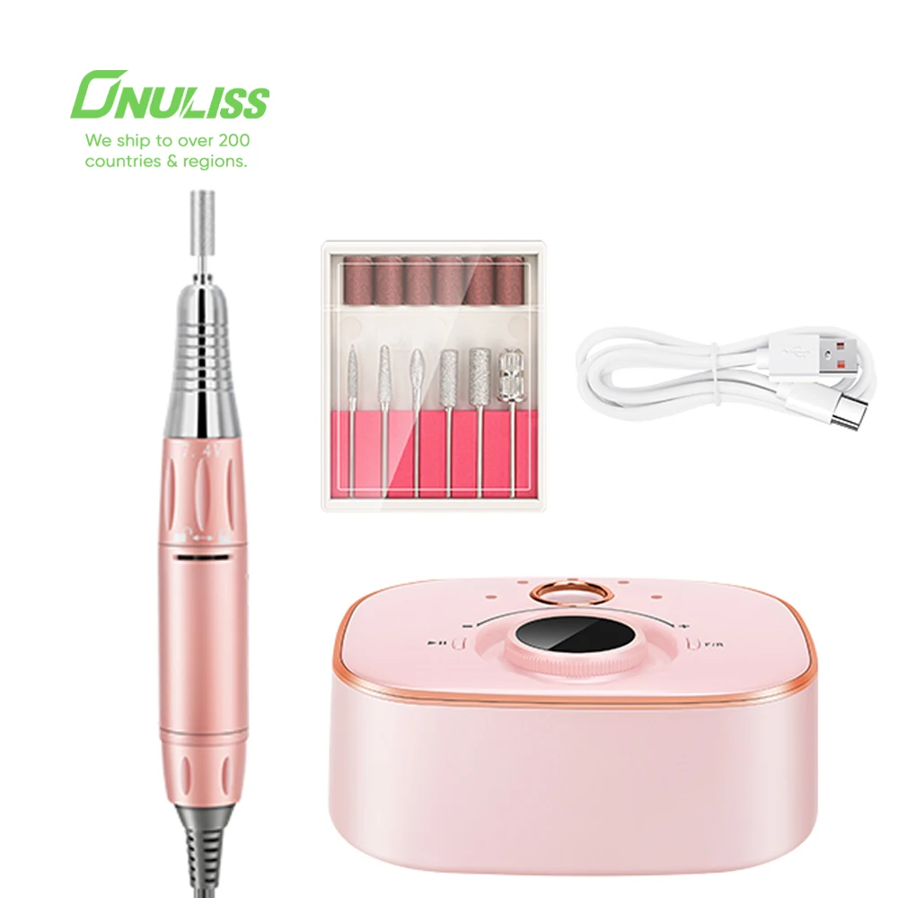 Pink Cordless Nail Drill Bits Set - ONULISS Nail Master