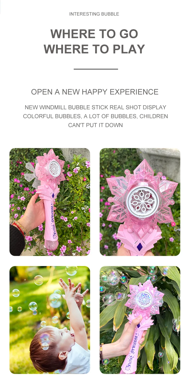 Princess Wand Toys Outdoor Bubble Blower Toys Automatic Bubble Magic