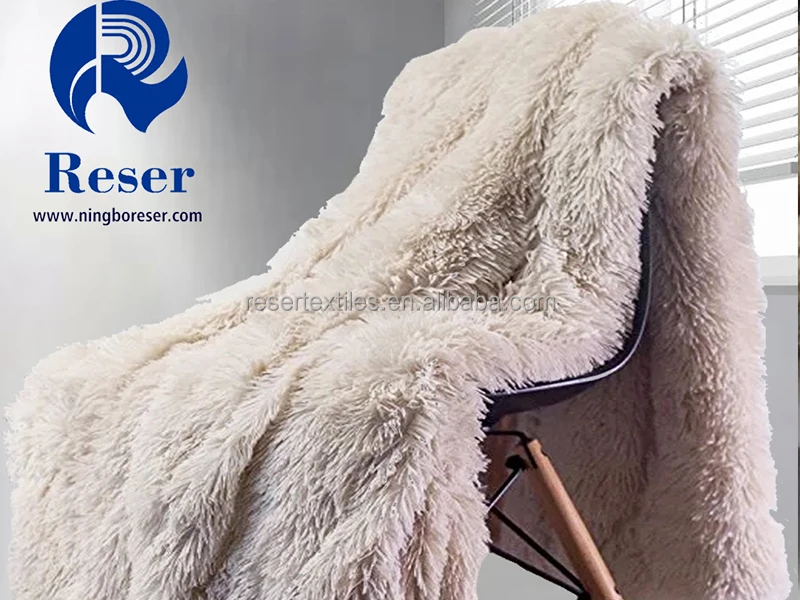 Fluffy Soft Modern Knitted Winter Fleece Throw Blanket Polyester Long Hair Cozy Fuzzy Sherpa Plush Warm Mink Faux Fur Anti-Dust