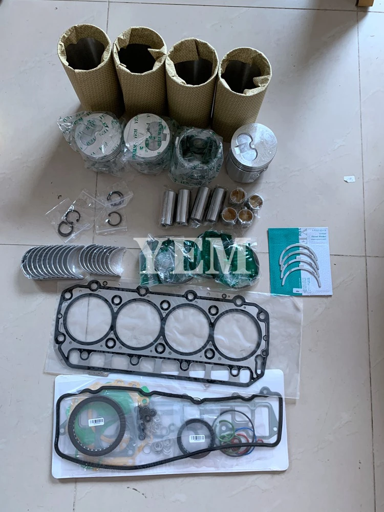 Replaces 4D94E Cylinder Liner and Gasket Kit With Bearing Set for Komatsu Engine Engine Parts