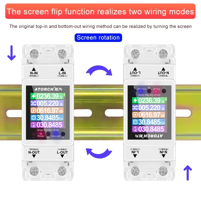 AT2PW 100A Tuya WIFI Din Rail Energy Meter Smart Switch Remote Control AC 220V 110V Digital Volt Amp Kwh Frequency Factor Meter