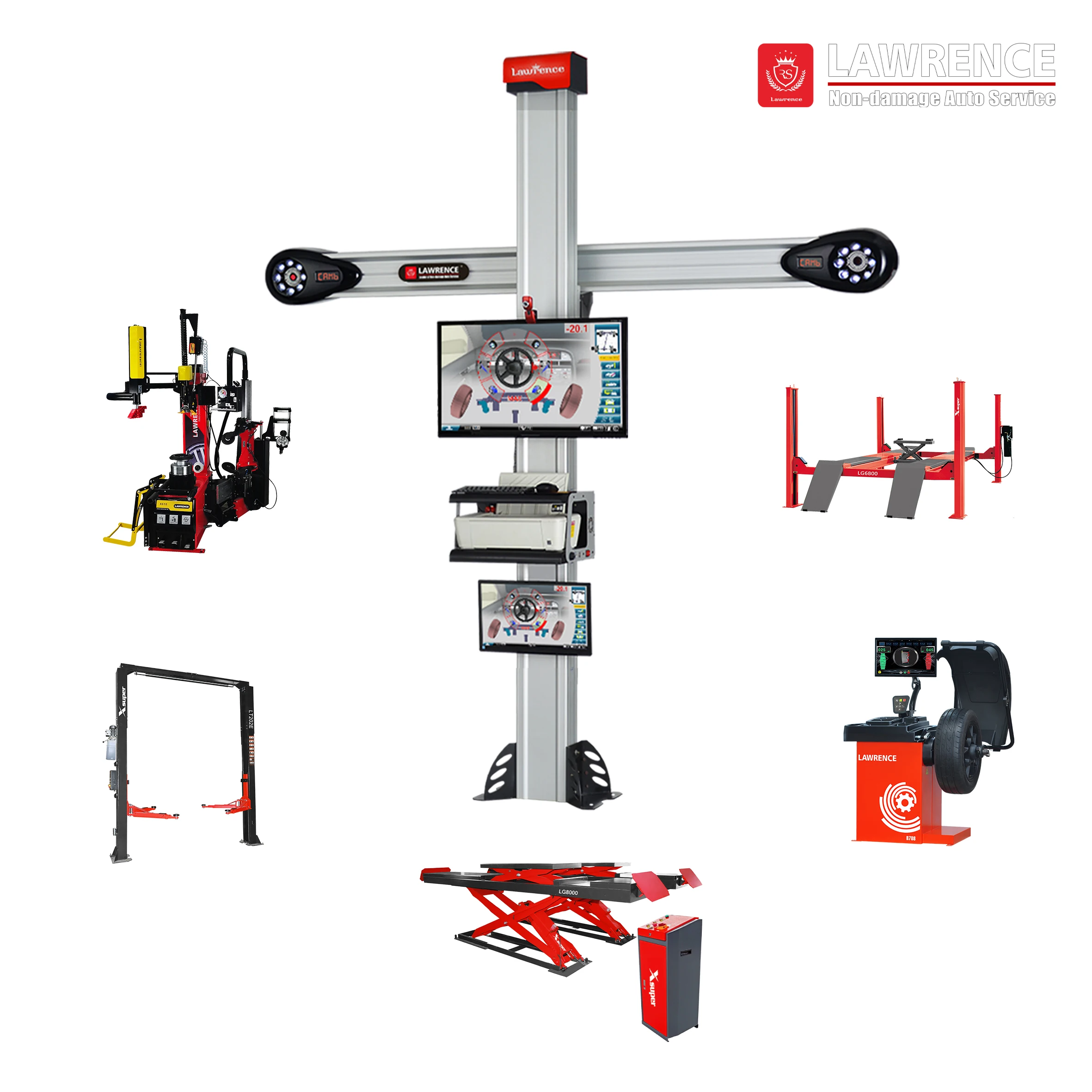 Lawrence Automatic Tyre Changer User-Friendly Mobile Tire Shop 3D Wheel Alignment Machine All Vehicles Leverless Hooker Trucks