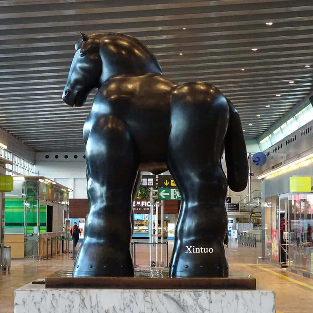 Fernando Botero Sculpture Reproductions Large Bronze Fat Horse Statue