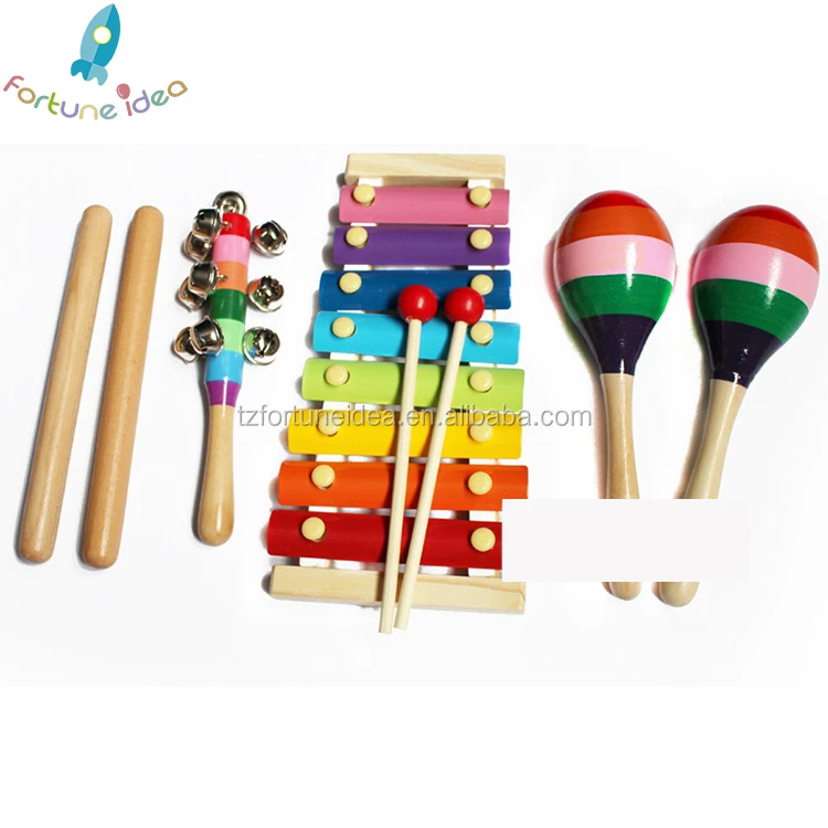 Amazon горячая Распродажа EN71-1-2-3 КПК 14 шт. деревянный музыкальный инструмент комплект
