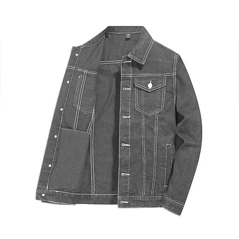 High Quality Cotton Denim Jacket Custom Men'S Long Sleeve Jacket Plus Size University Jeans Denim Jacket Coats for Man factory