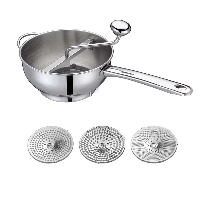 Long Hollow Handle Side Wire Handle Stainless Steel Food Mill Set - Buy ...