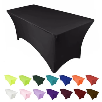 Custom Print Logo Rectangle Black Polyester Tablecloths Party Banquet ...