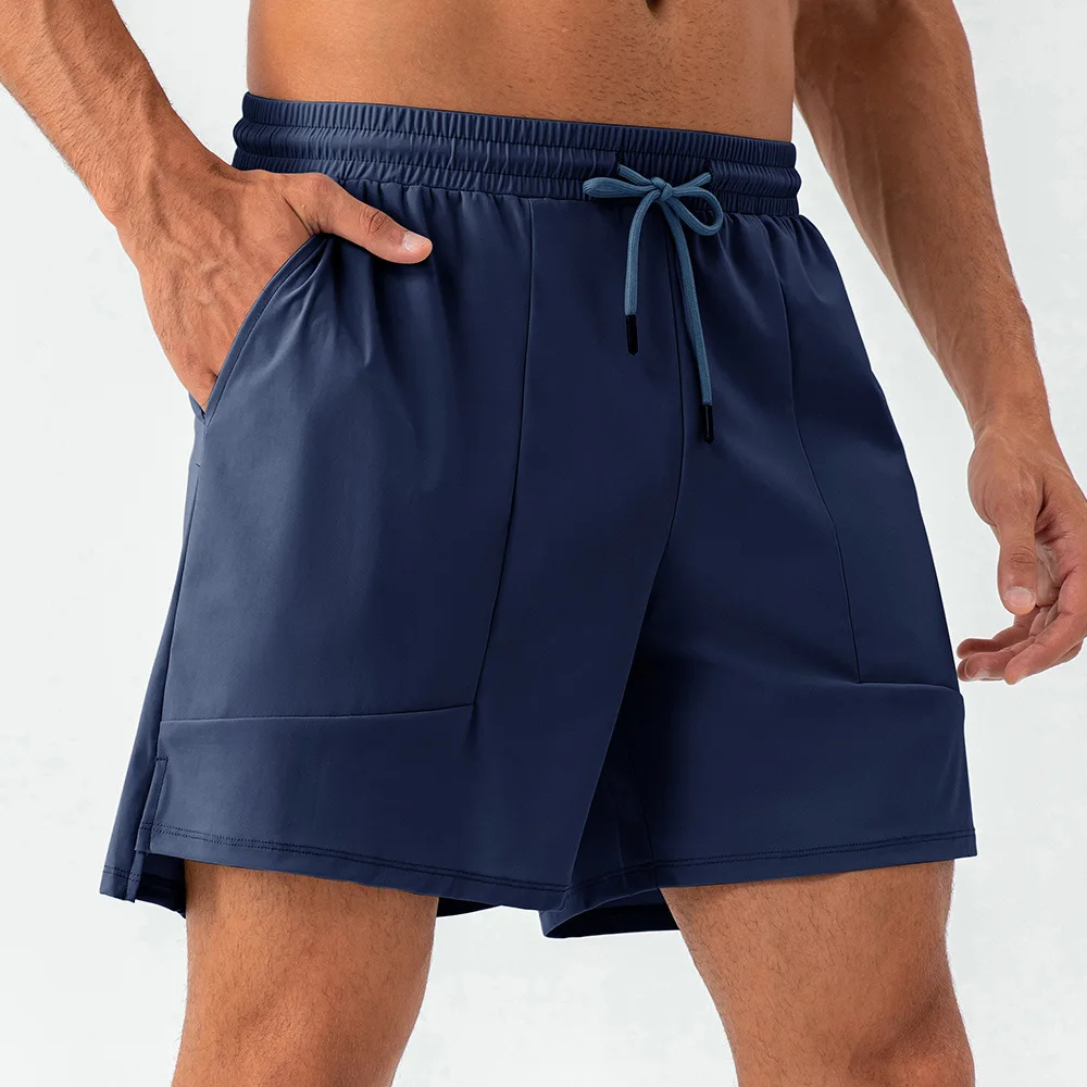 Pantaloncini sportivi da palestra per uomo, personalizzati, ad asciugatura rapida, in nylon, spandex, allenamento per corsa, atletico, tasche ad anello per asciugamano Fiess424_voghion.com