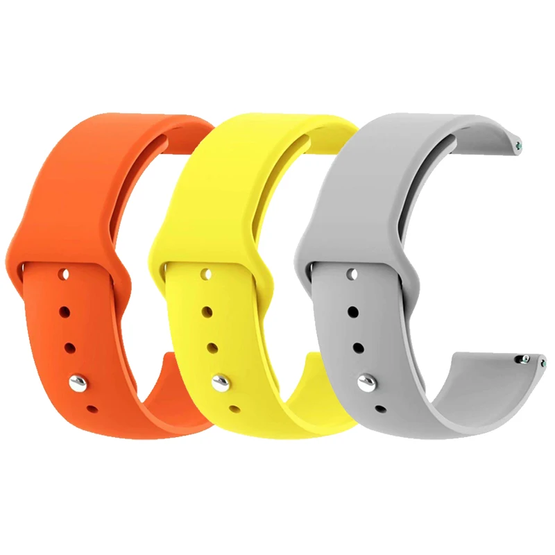 20mm 22mm For Samsung Universal Sport Silicone Watch Bands Women Men Wristband Bracelet 9748