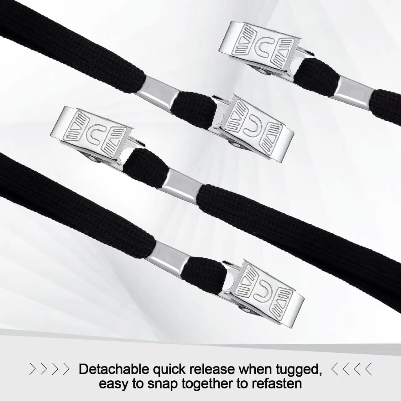 Wholesale Transparent PVC Jacquard ID Card Holder Lanyard with Hook Eco-Friendly & Lightweight preview 4
