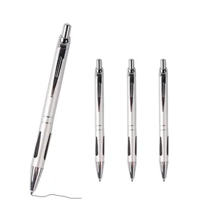 Custom Laser Logo Button Press Metal Ballpoint Pen Wholesale Bulk Aluminum Office Supplies 1.0 mm Writing Width for Gifts