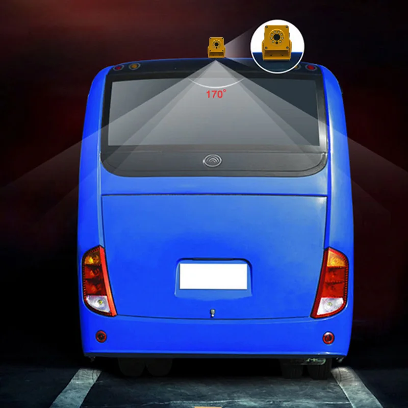 FHD 8IR Infrared Night Vision Waterproof Shockproof Reverse Parking Secure Camera for School Bus