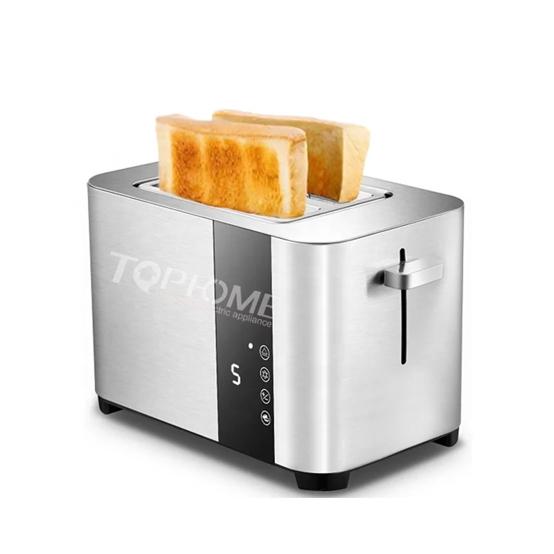 700w Stainless Steel Lcd 2 Slice Electric Household Bread Toaster With