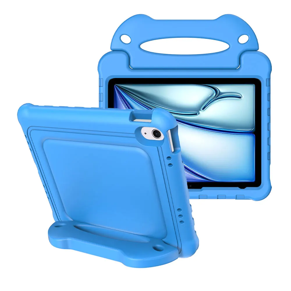 shockproof rugged soft blue custom logo EVA kids tablet cover case for ipad air 11 2024