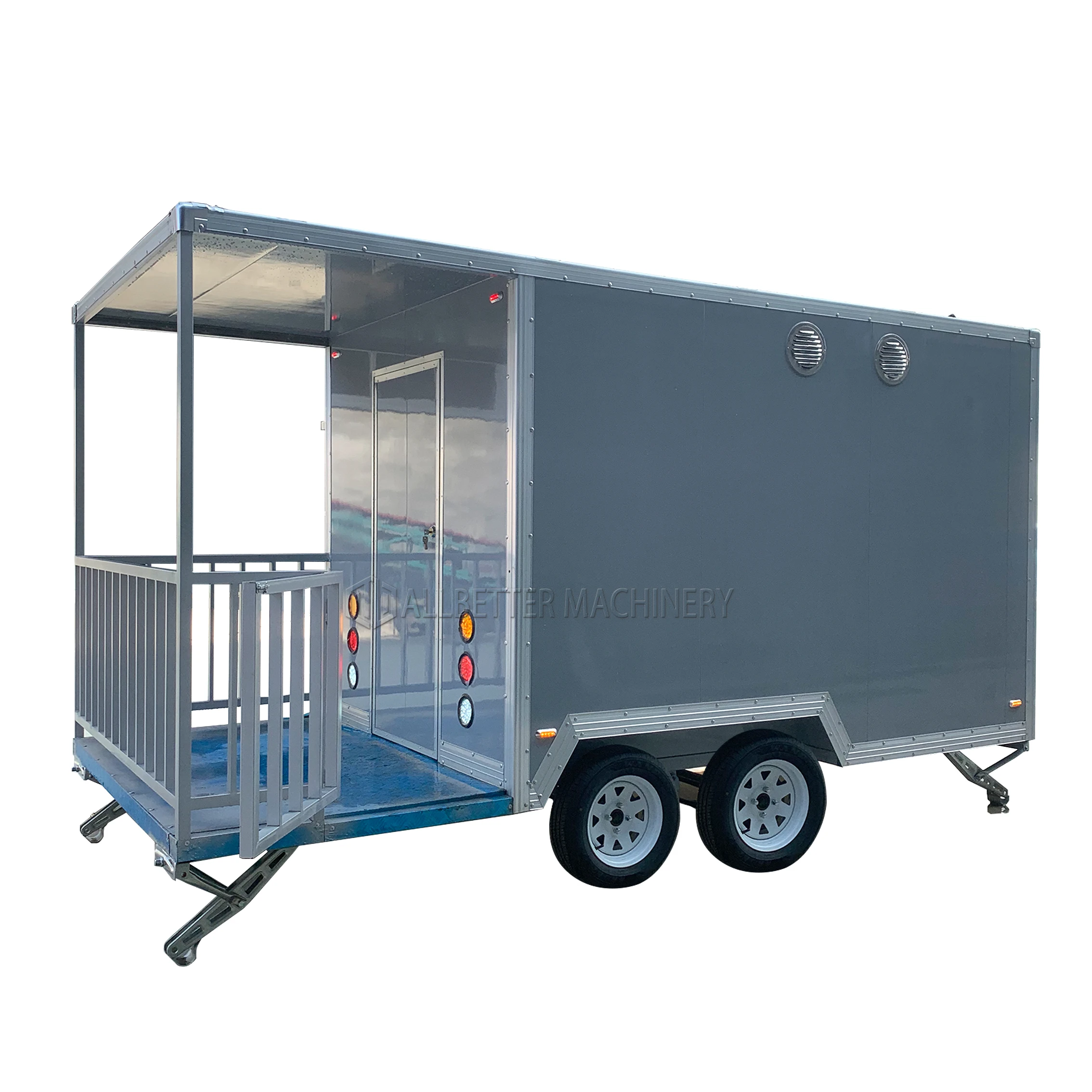 ALLBETTER Custom Mobile Street Concession Trailer Square Fast Food Trailer Fully Equipped US Standard Food Cart for Sale
