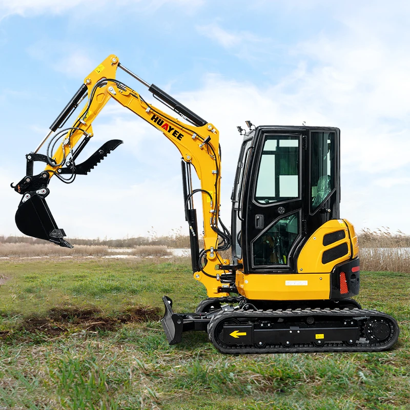 Huayee Free Shipping 3.5 Ton Mini Excavator 1 Ton 2 Ton Kubota Engine ...