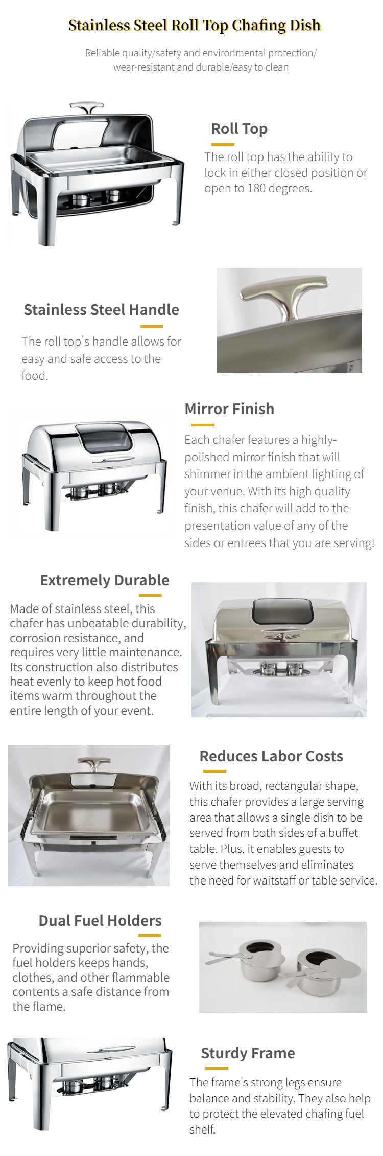 Luxury Buffet Chafing Dish In Dubai Stainless Steel Chef 9 Litre Food