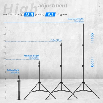 Neewer Pro 6 Feet/190CM Photography Light Stands with Carrying Case for Reflectors/Softboxes/Lights/Umbrellas/Backgrounds.etc detail image
