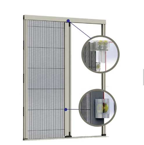 Polyester Pleated Mesh Bi Folding Mosquito Fly Insect Magnetic Control Detachable Screen Door